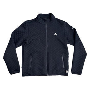 Marine Layer Pullover Mens M Black Full Zip Corbet Quilted Sweater Jacket Logo